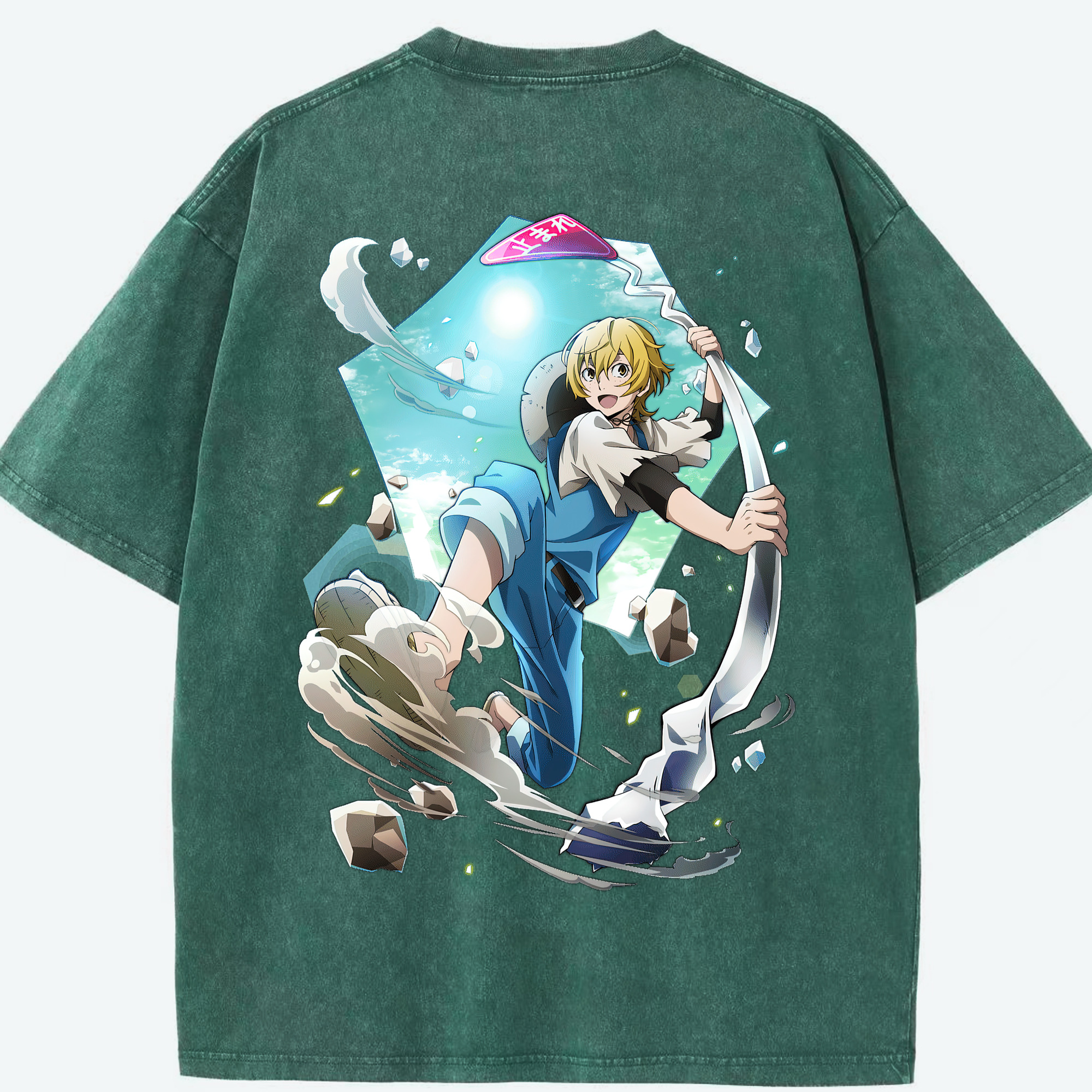 （画像用） 文豪ストレイドッグス Bungo Stray Dogs 綿100% ヴィンテージ風 半袖Tシャツ（背面プリント）